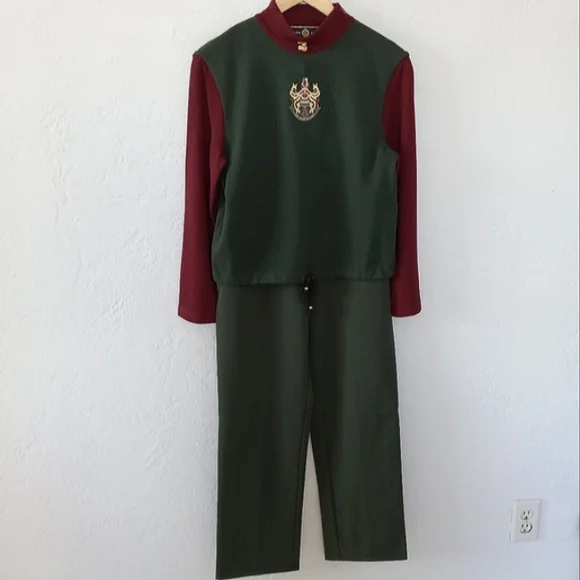 St. John Three Piece Matching Set Forest Green Blazer Sweater Pant S